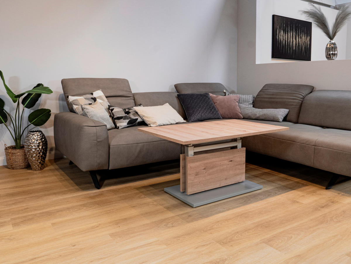 Couchtisch Eiche Nachbildung B/H/T: ca. 63x54x110 cm Bremen_WEI_Couchtisch - Eiche/silber (63,00/54,00/110,00cm)