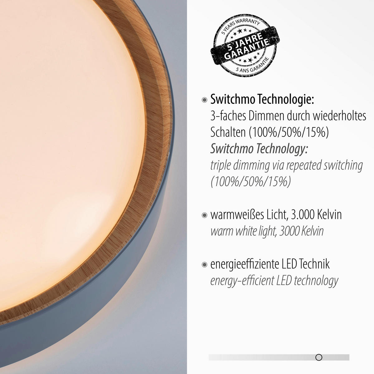 Just Light LED-Deckenleuchte EMILIA 14347-15 grau Kunststoff Metall B/H/D: ca. 40x10x40 cm 1 Brennstellen EMILIA - grau (40,00/10,00cm) - Just Light