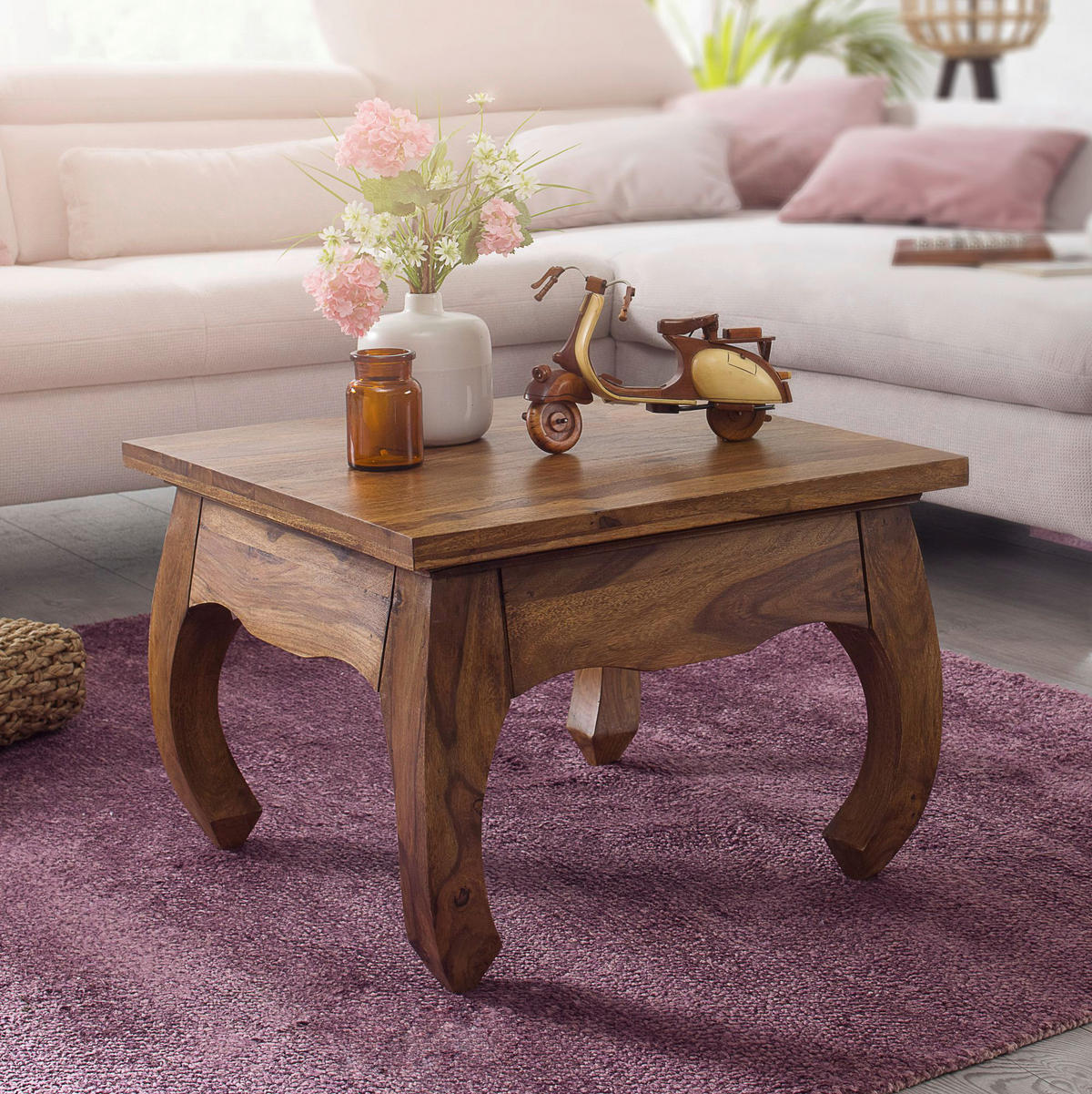 Couchtisch braun B/H/T: ca. 60x40x60 cm Couchtisch - braun (60,00/40,00/60,00cm) - Wohnling
