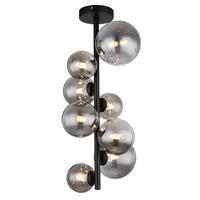 GLOBO Deckenleuchte schwarz Metall H/D: ca. 60x28 cm G9 8 Brennstellen RIHA - schwarz (28,00/60,00cm) - GLOBO