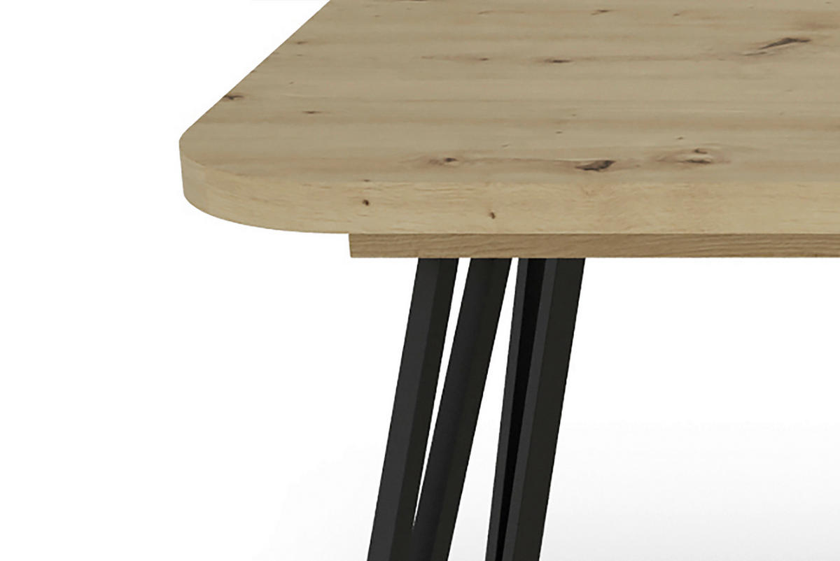 Tisch LIFE Eiche Artisan Nachbildung B/H/T: ca. 160x76x90 cm LIFE - Eiche/schwarz (160,00/76,00/90,00cm) - byLIVING