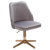 Drehstuhl grau gold Stoff Eisen Drehstuhl - gold/grau (60,00/80,00/60,00cm) - Wohnling