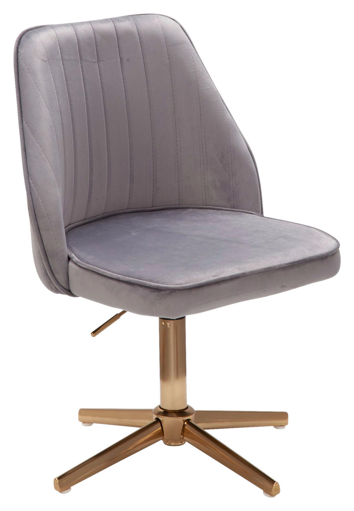 Drehstuhl grau gold Stoff Eisen Drehstuhl - gold/grau (60,00/80,00/60,00cm) - Wohnling