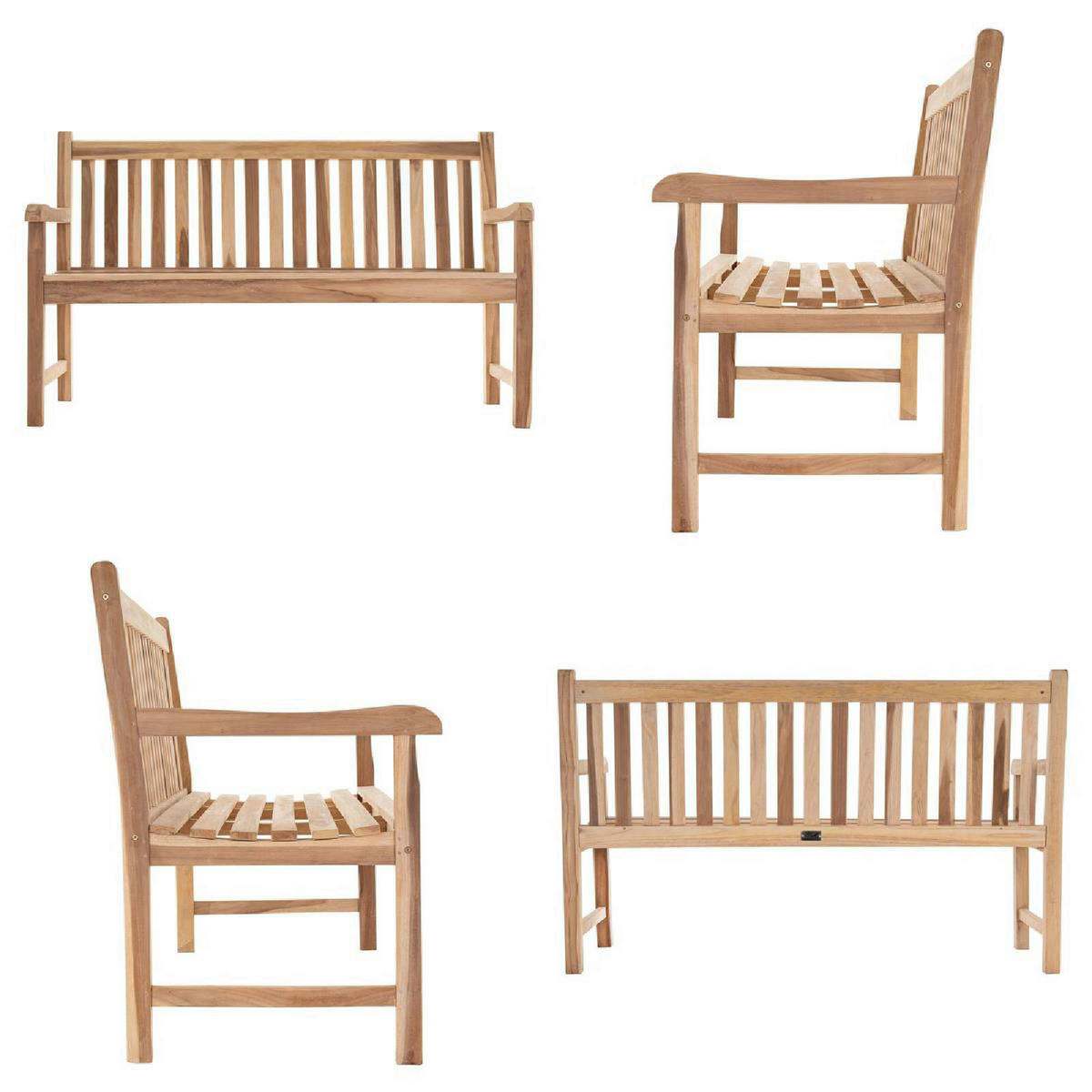 VCM Gartenbank braun Holz B/H/T/L: ca. 60x90x50x150 cm Gartenbank - braun (150,00/60,00/90,00cm) - VCM