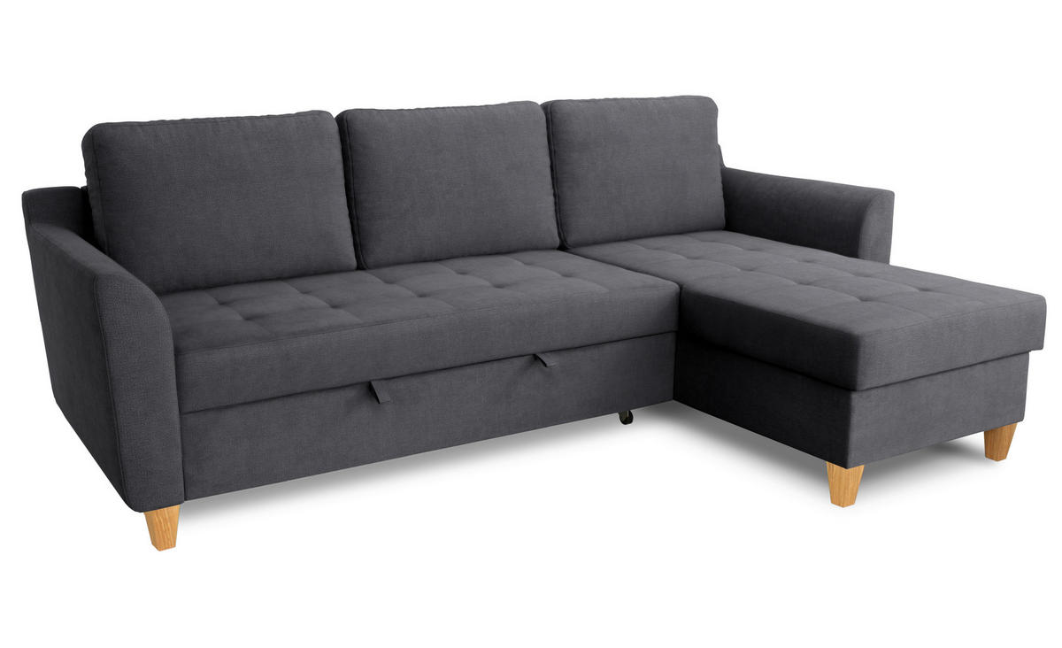 Ecksofa Liv dunkelgrau Microfaser B/H/T: ca. 231x86x150 cm Liv - Eiche/dunkelgrau (231,00/86,00/150,00cm)