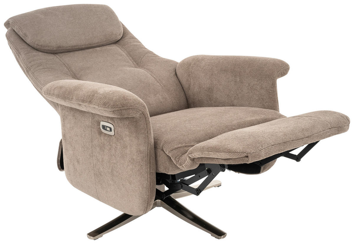 Relaxsessel FM-4031PH braun Microfaser B/H/T: ca. 83x113x85 cm FM-4031PH - braun/Edelstahloptik (83,00/113,00/85,00cm)