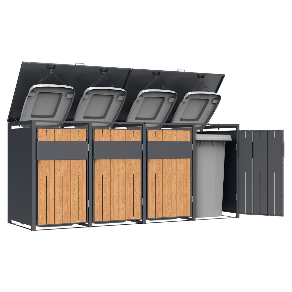 Westmann Mülltonnenbox Varius Holzoptik B/H/L: ca. 265x116x80 cm Varius - Holzoptik (80,00/265,00/116,00cm) - Westmann