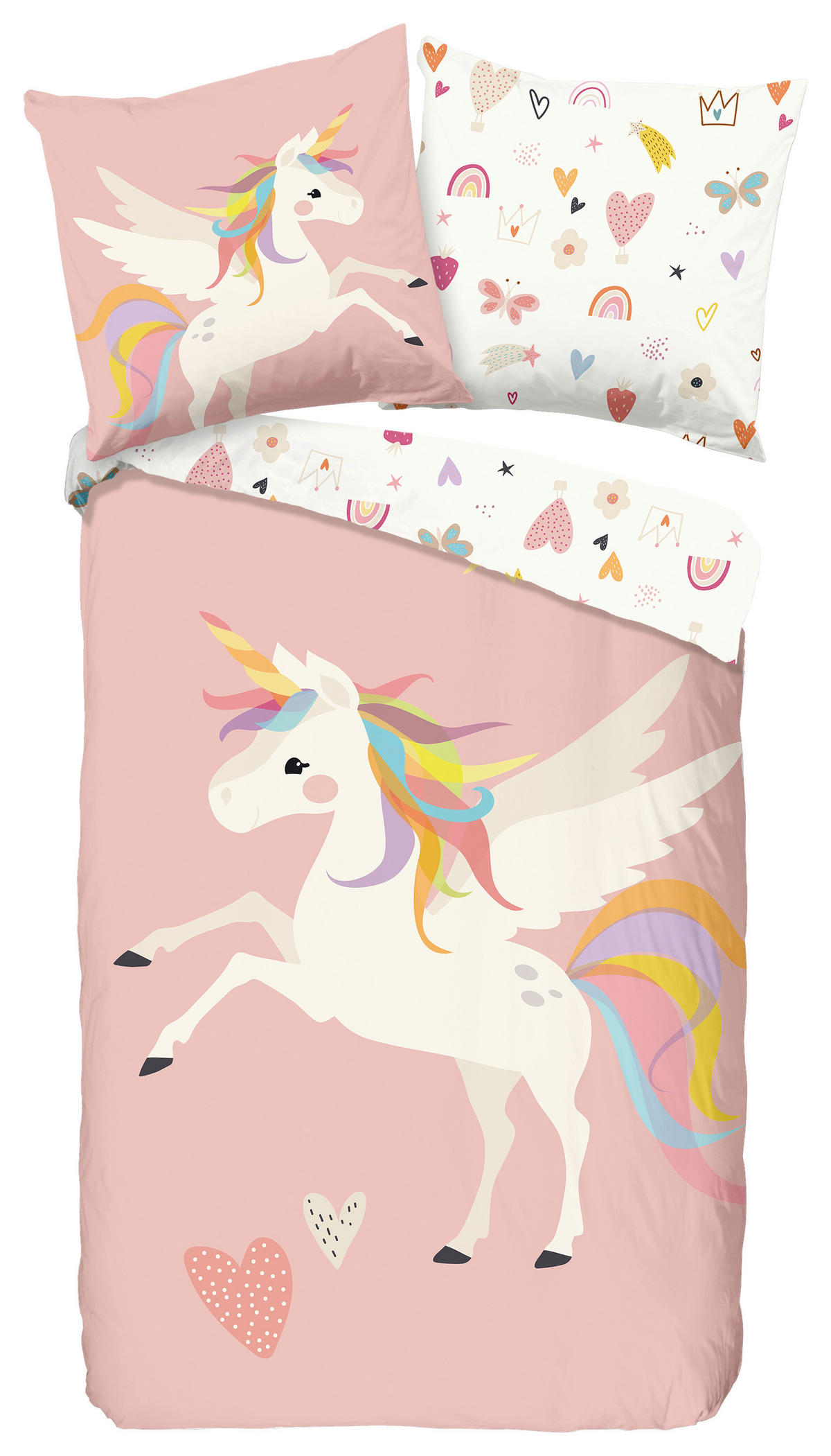 Baumwoll Bettwäsche Unicorn Renforce Unicorn - pink (135,00/200,00cm) - Good Morning