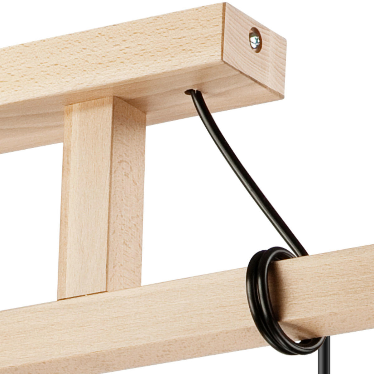 Lamkur Pendelleuchte LEON 34799 natur Stahl Holz H/L: ca. 74x60 cm E27 3 Brennstellen Leon - natur (60,00cm) - Lamkur