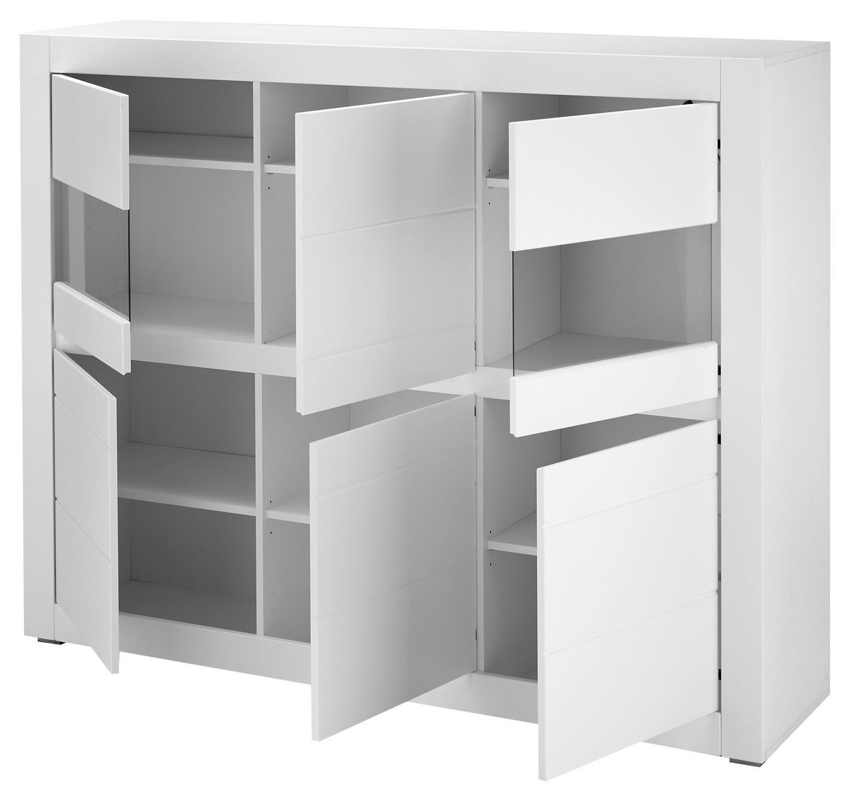 Highboard Chester weiß matt B/H/T: ca. 165x132x42 cm Chester - weiß (165,00/132,00/42,00cm)