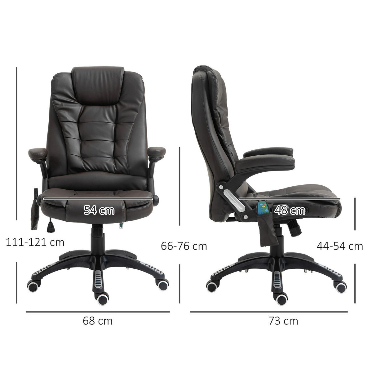 Chefsessel A2-0056 braun PVC Kunstleder A2-0056 - braun (62,00/111,00/68,00cm) - HOMCOM