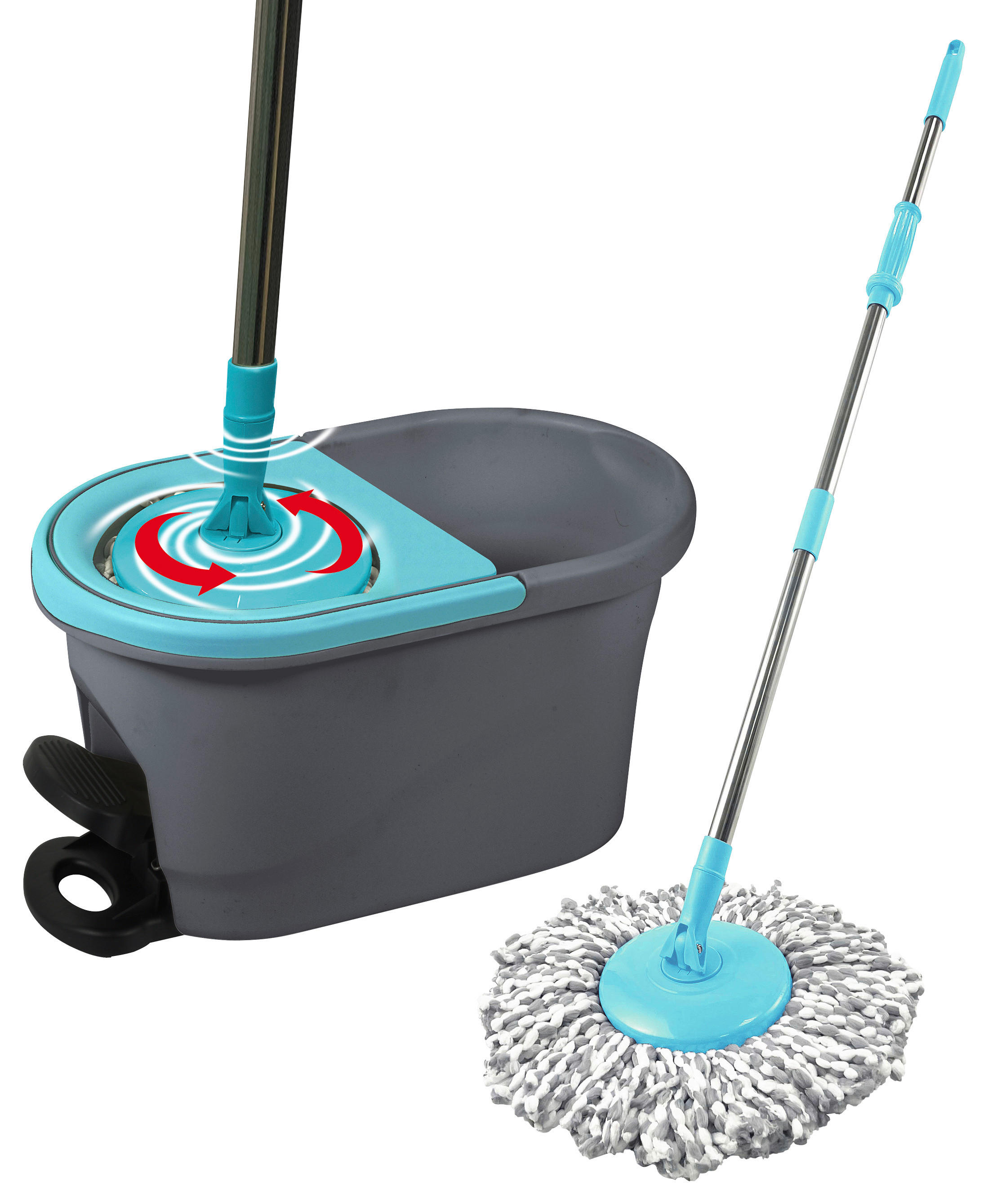 CLEANmaxx Wischmoppset türkis Wischmoppset_4tlg.CLEANmaxx - türkis/grau - CLEANmaxx