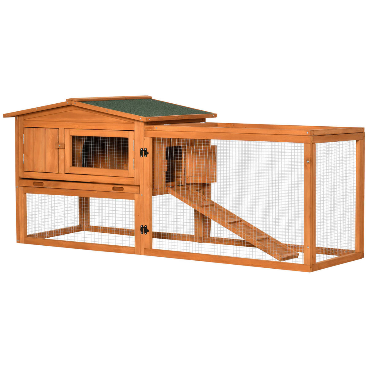 PawHut Stall orange Edelstahl B/H/L: ca. 58x156x68 cm Kleintierstall - orange (68,00/58,00/156,00cm) - PawHut