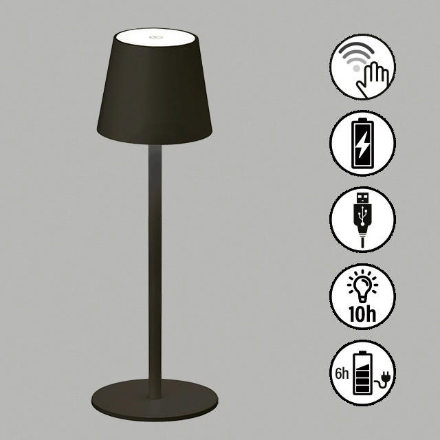 easy! by FHL Tischleuchte 850210 Tropea schwarz Metall H/D: ca. 38x12 cm 1 Brennstellen Tropea - schwarz (12,00/38,00cm) - easy! by FHL