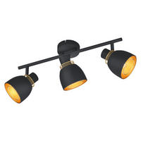 Spot schwarz gold Metall B/H/L: ca. 46x20x10 cm E14 3 Brennstellen Spot_3flg.Punch - gold/schwarz (10,00/46,00/20,00cm)