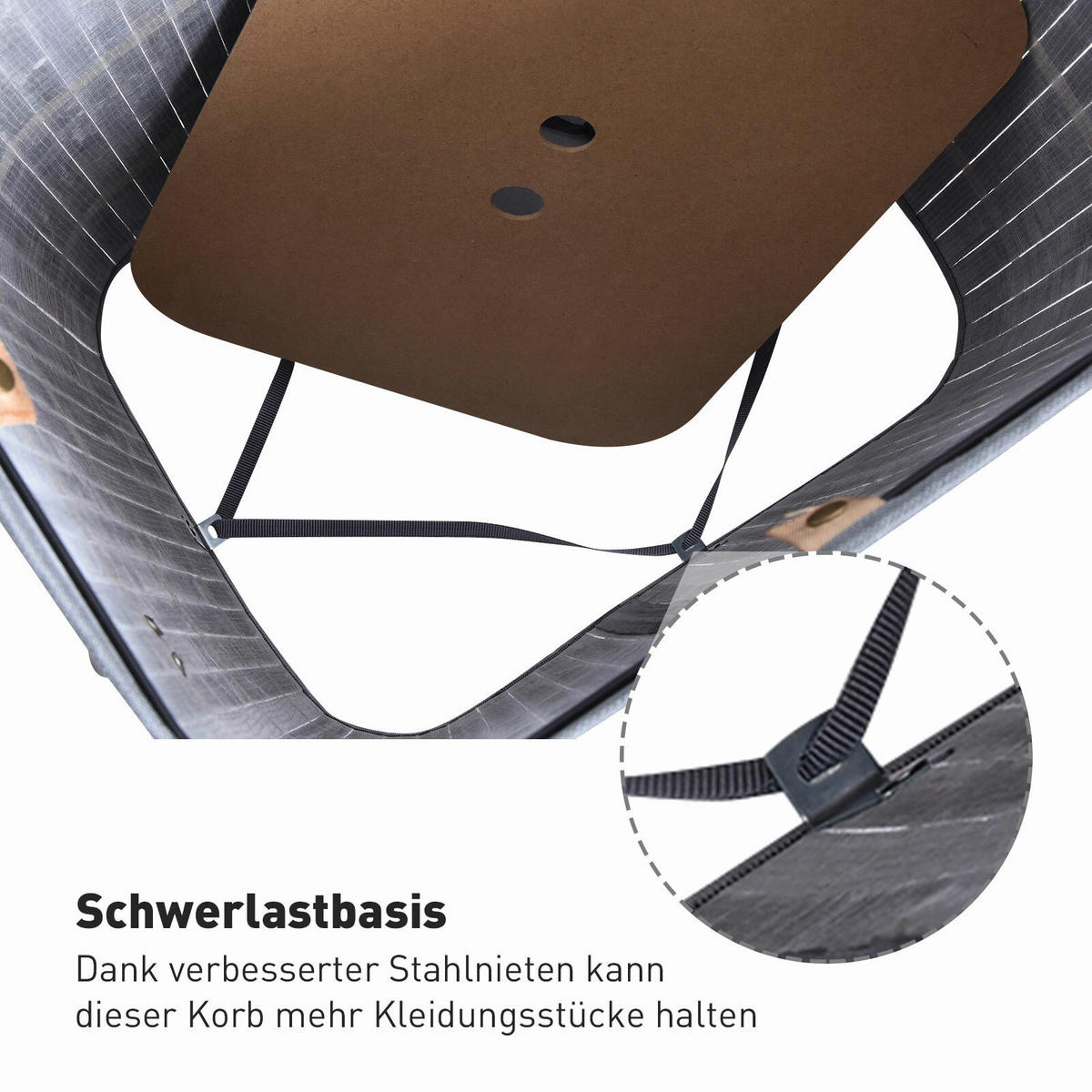 Wäschekorb mit 2 Tragegriffen dunkelbraun Bambus Stoff Kunststoff B/H/L: ca. 30x60x40 cm Wäschekorb 850-017BN - dunkelbraun (40,00/30,00/60,00cm) - HOMCOM