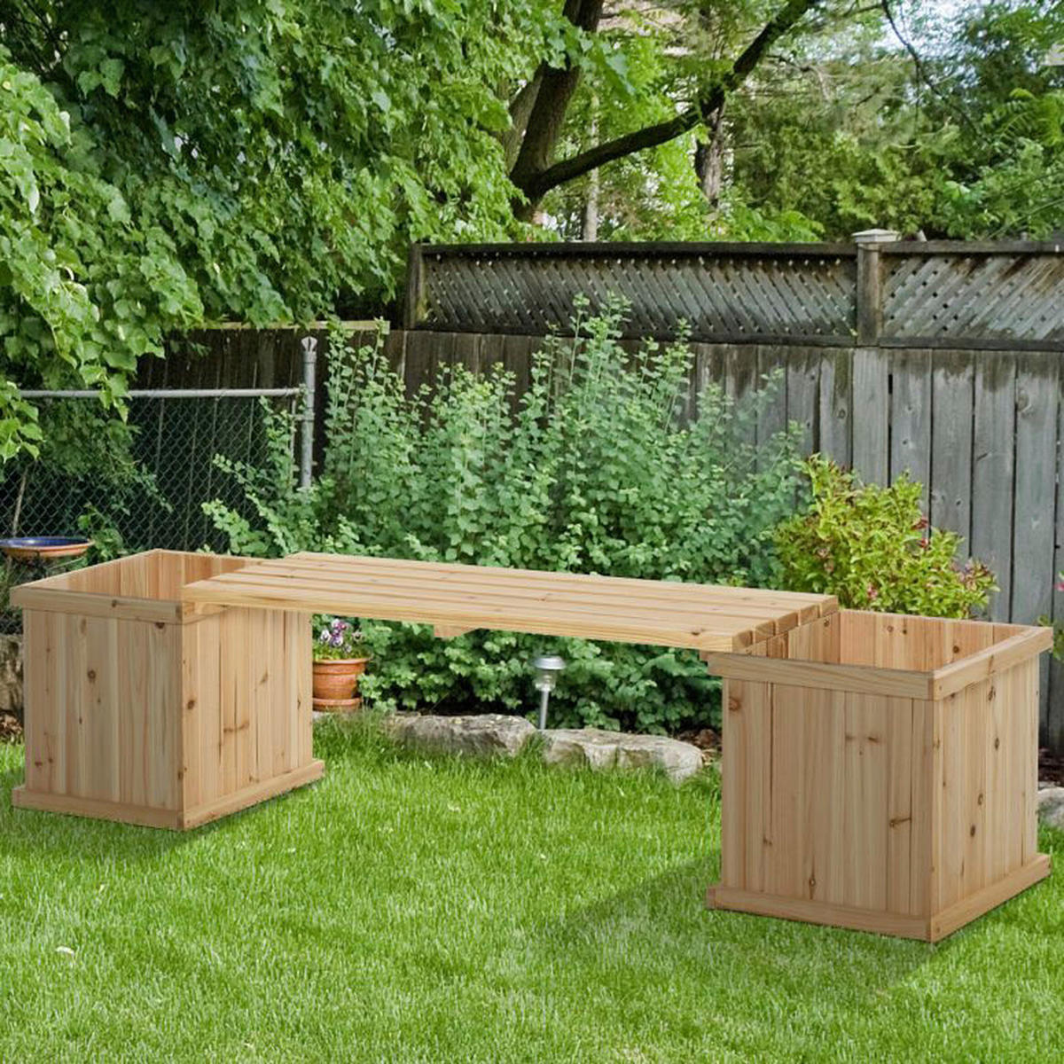 Outsunny Hochbeet Holz H/T/L: ca. 40x38x176 cm Hochbeet 845-438ND - (176,00cm) - Outsunny