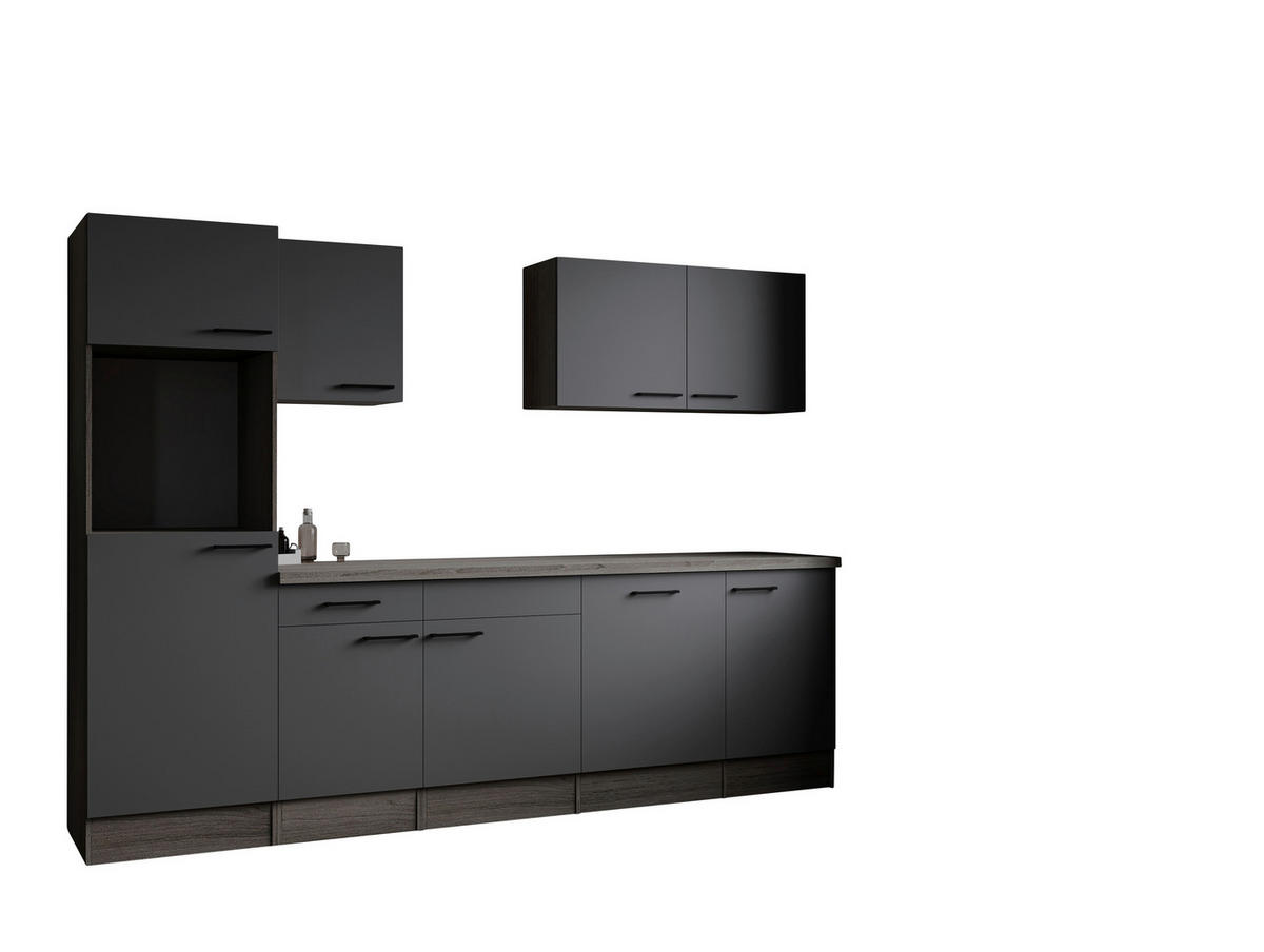 Küchenblock Oliver B/H/T: ca. 280x205x60 cm Oliver - Eiche/grau (280,00/205,00/60,00cm) - Respekta