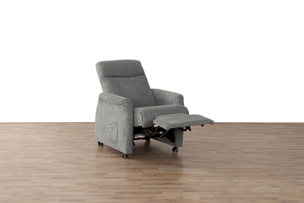 TV-Sessel Bonn hellgrau Microfaser B/H/T: ca. 78x111x94 cm Bonn - hellgrau/schwarz (78,00/111,00/94,00cm)