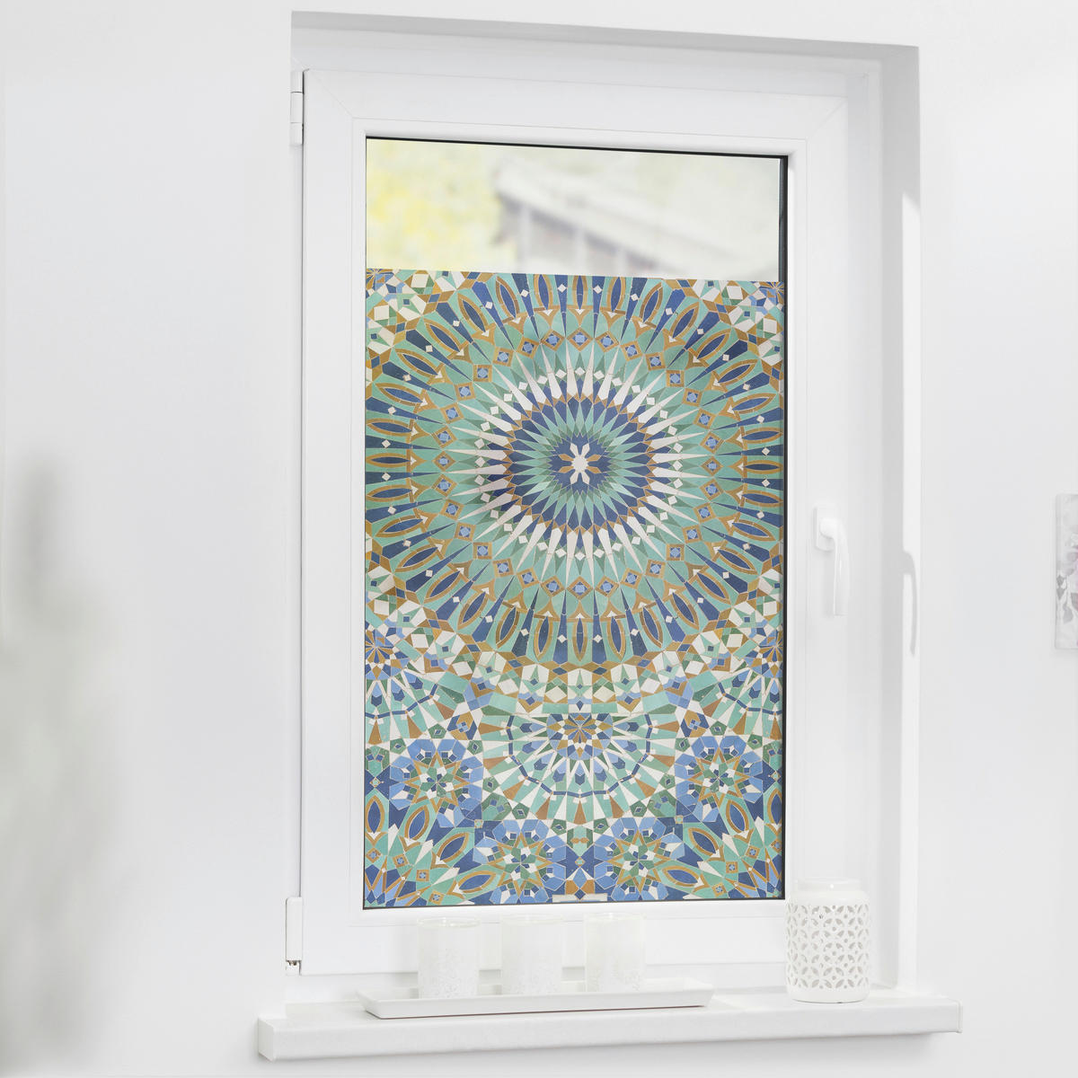LICHTBLICK Fensterfolie Orieltalische Muster Ornament Orieltalische Muster B/L: ca. 100x100 cm Orieltalische Muster - (100,00/100,00cm) - LICHTBLICK