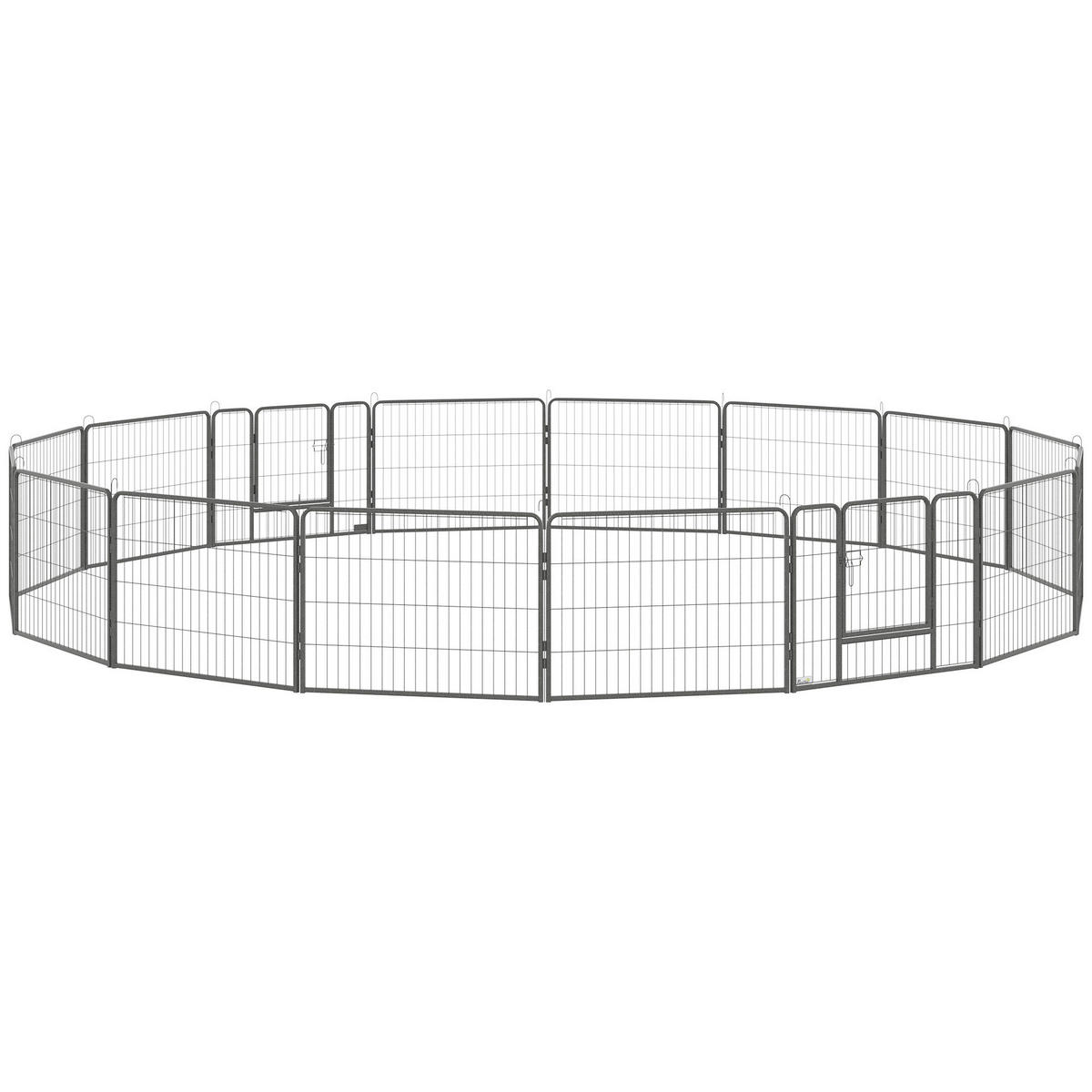PawHut Gehege grau Edelstahl B/H/L: ca. 1,5x80x60 cm Freilaufgehege - grau (60,00/1,50/80,00cm) - PawHut