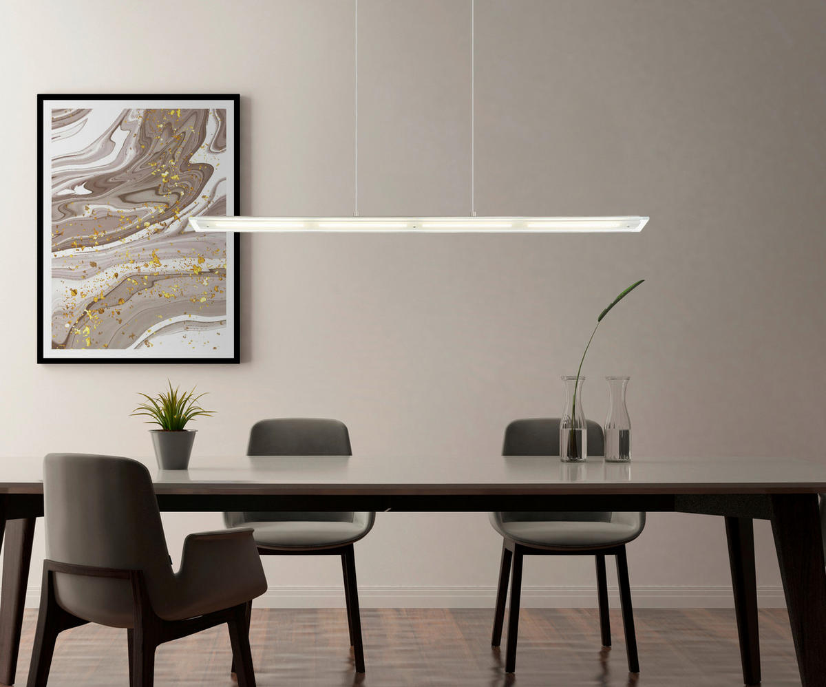 GLOBO Hängeleuchte klar nickel Metall Glas B/H/L: ca. 9x150x115 cm 1.0 Brennstellen Novak - klar/nickel (115,00/9,00/150,00cm) - GLOBO