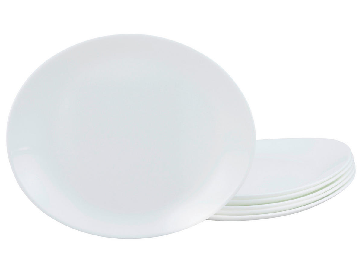 CreaTable Steakteller Luminarc weiß Opal-Hartglas 6 tlg. Luminarc - weiß - CreaTable