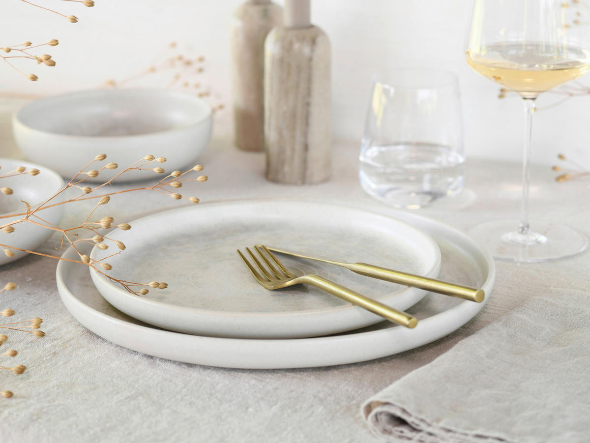 CreaTable Teller-Set Uno Athena creme Steinzeug Uno Athena - creme - CreaTable