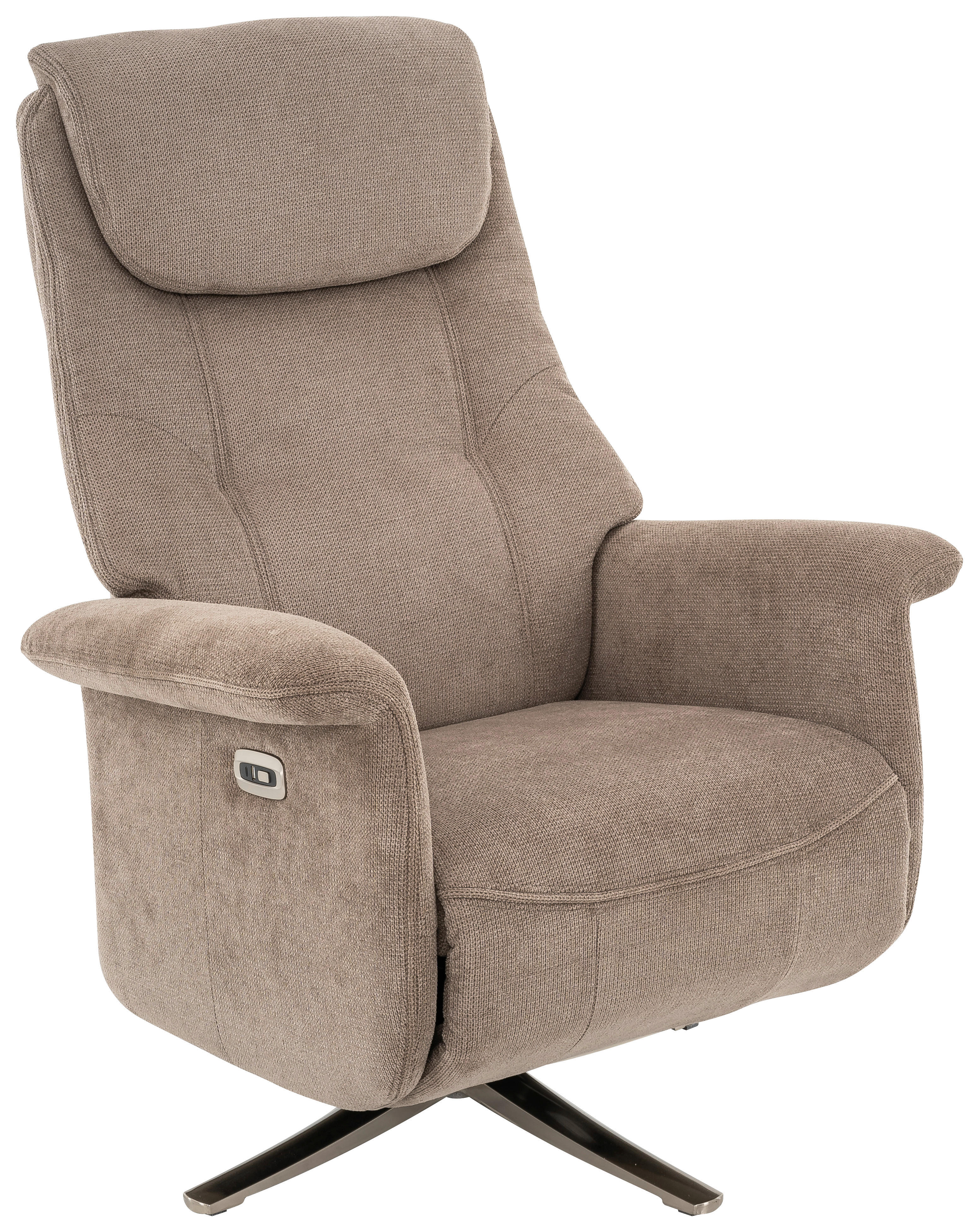 Relaxsessel FM-4031PH braun Microfaser B/H/T: ca. 83x113x85 cm FM-4031PH - braun/Edelstahloptik (83,00/113,00/85,00cm)