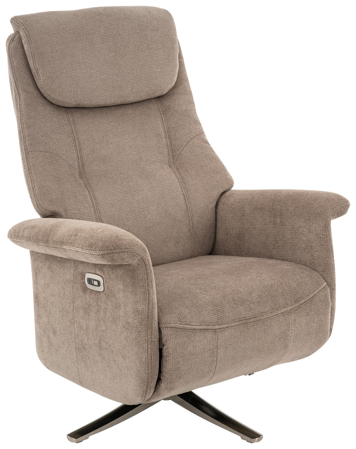Relaxsessel FM-4031PH braun Microfaser B/H/T: ca. 83x113x85 cm FM-4031PH - braun/Edelstahloptik (83,00/113,00/85,00cm)