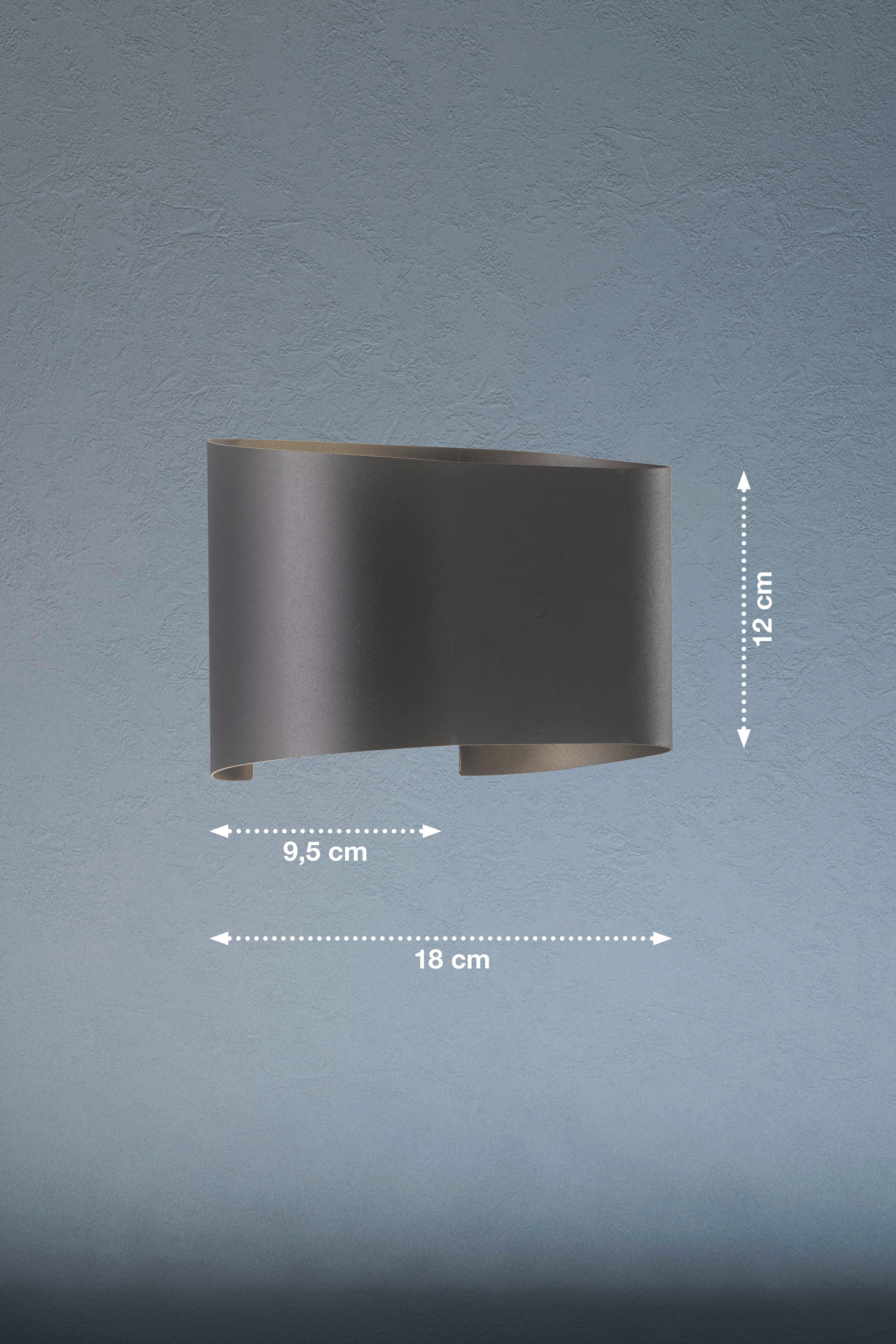 LED-Außen-Wandleuchte 30262 schwarz B/H/T: ca. 18,5x12x10,5 cm Wall - schwarz (18,50/12,00/10,50cm) - Fischer & Honsel