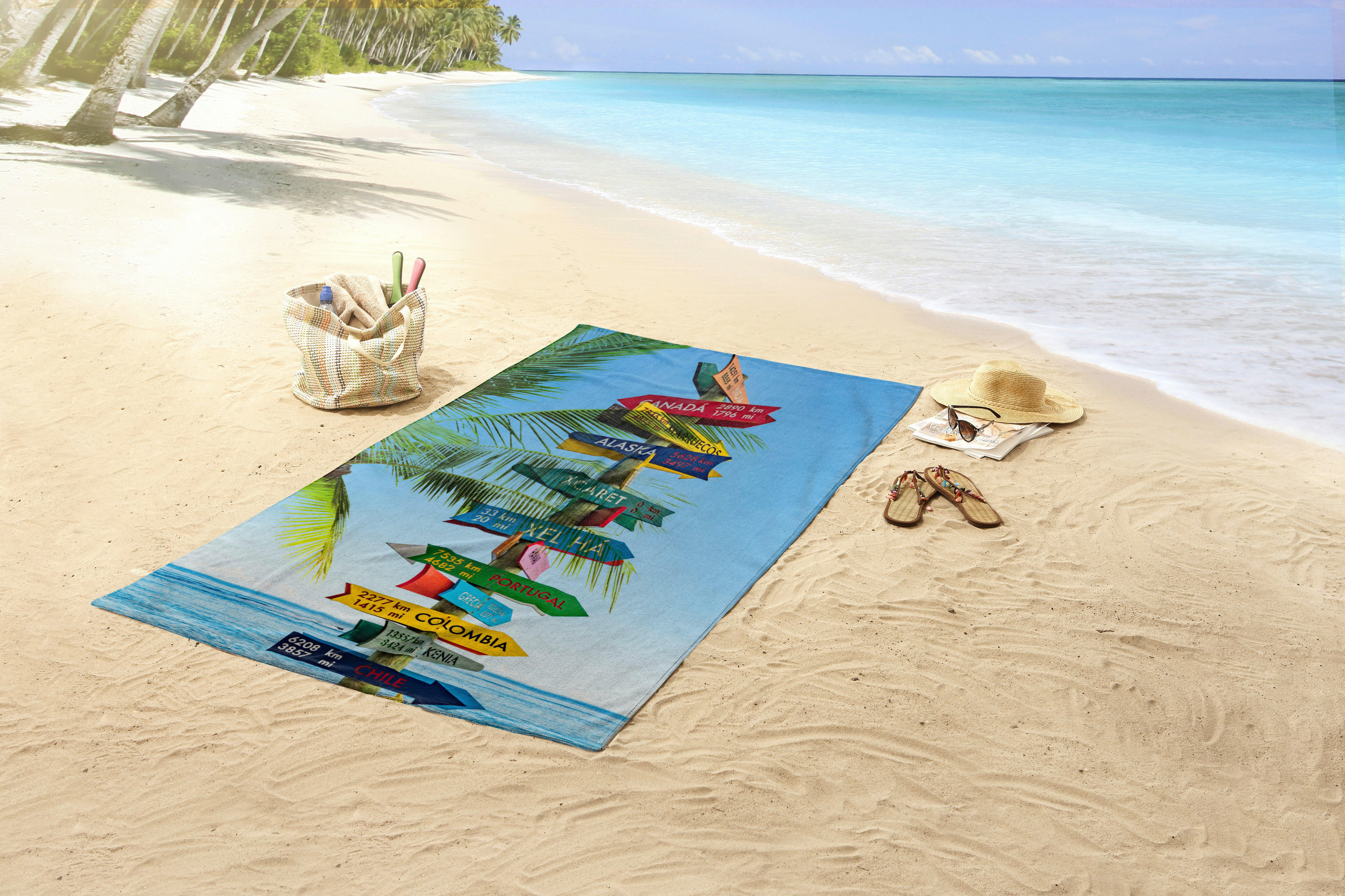 Strandtuch Beach sign Multi Polyester B/L: ca. 100x180 cm Beach sign - Multi (100,00/180,00cm) - Good Morning