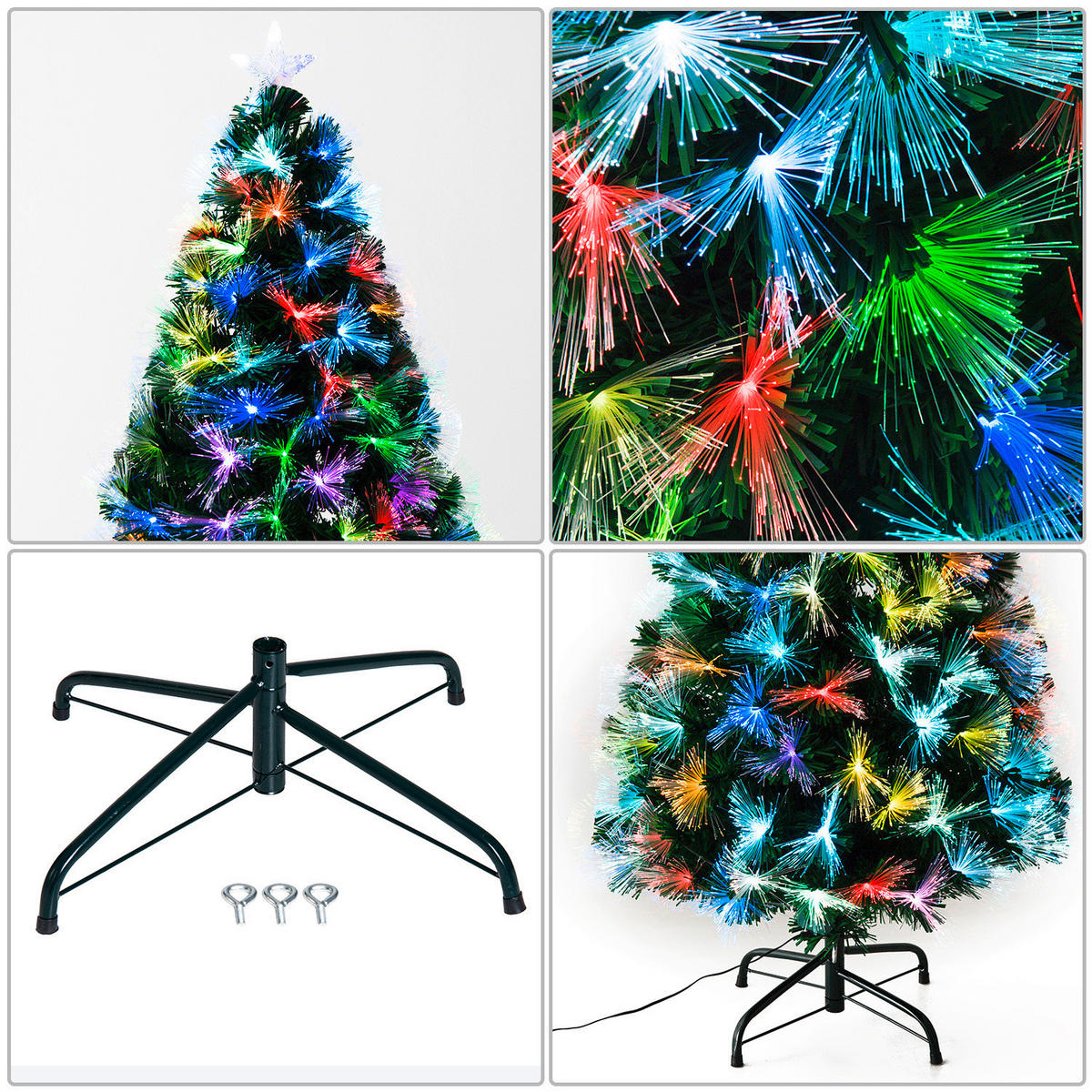 HOMCOM Weihnachtsbaum grün Kunststoff H/D: ca. 120x66 cm Weihnachtsbaum - grün (66,00/120,00cm) - HOMCOM