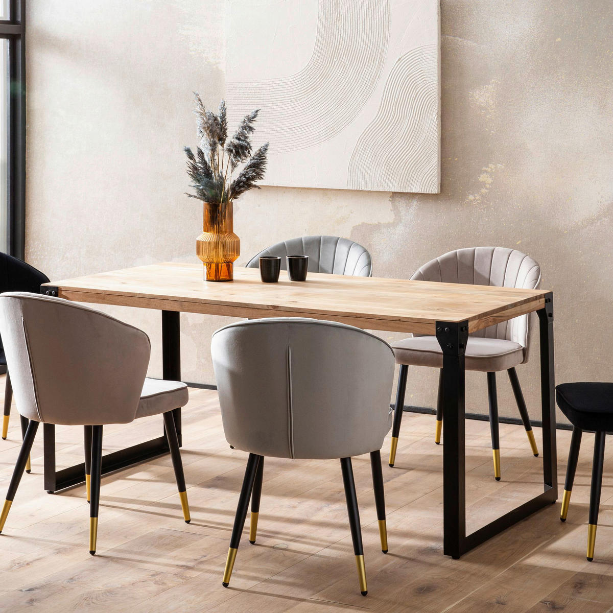 Esstisch B/H/T: ca. 180x76x90 cm Esszimmertisch - (180,00/76,00/90,00cm) - Wohnling