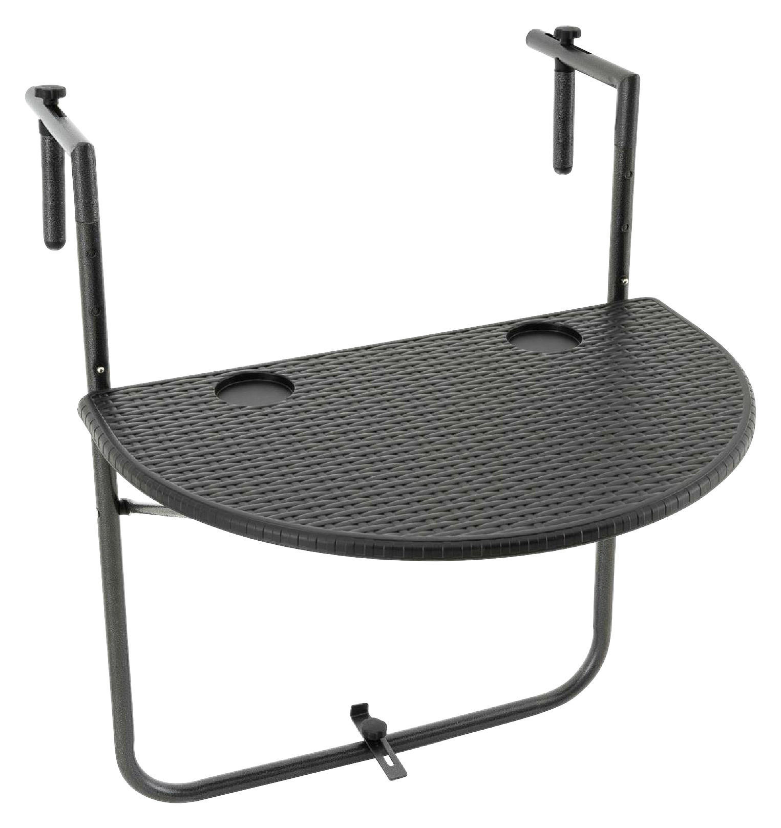 VCM Balkonhängetisch schwarz Polyrattan B/H/L: ca. 59x83x40 cm