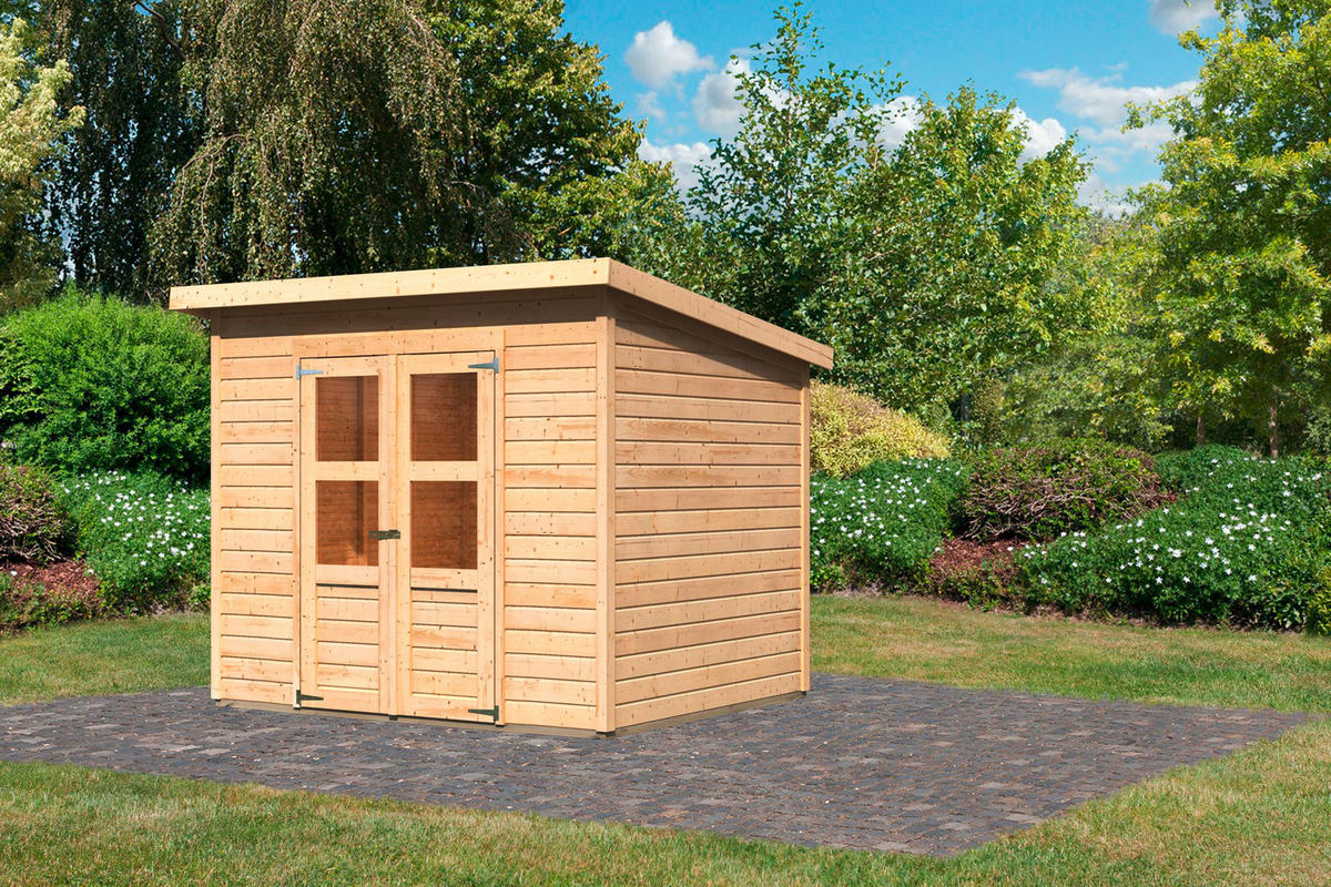 Karibu Gartenhaus Tony 2 B/H/T: ca. 242x220x214 cm Tony 2 - natur (242,00/220,00/214,00cm) - Karibu