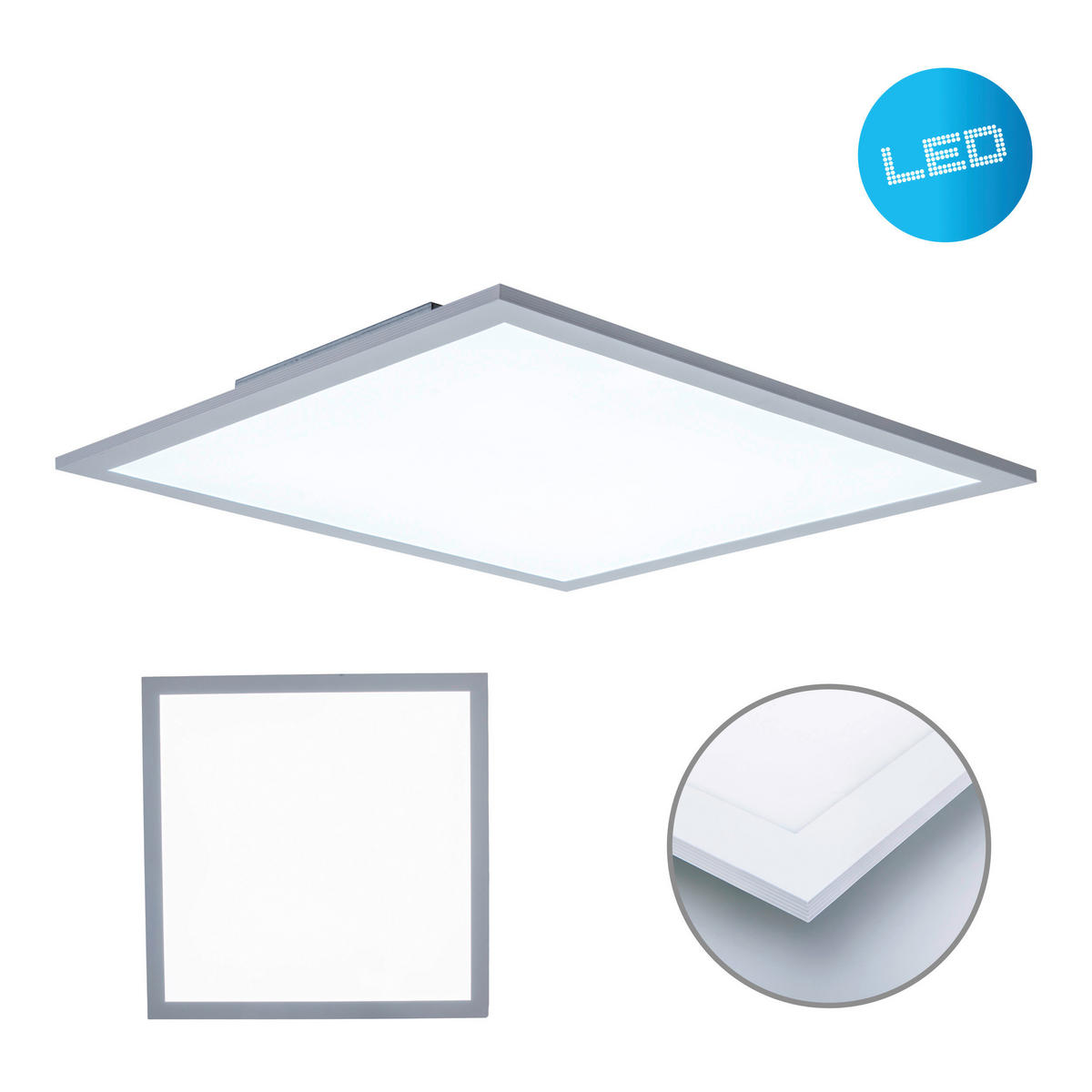 Näve Leuchten LED-Panel 1393103 neutralweiß Metall Kunststoff B/H/T: ca. 45x6x45 cm 1 Brennstellen Nicola - neutralweiß (45,00/6,00/45,00cm) - Näve Leuchten