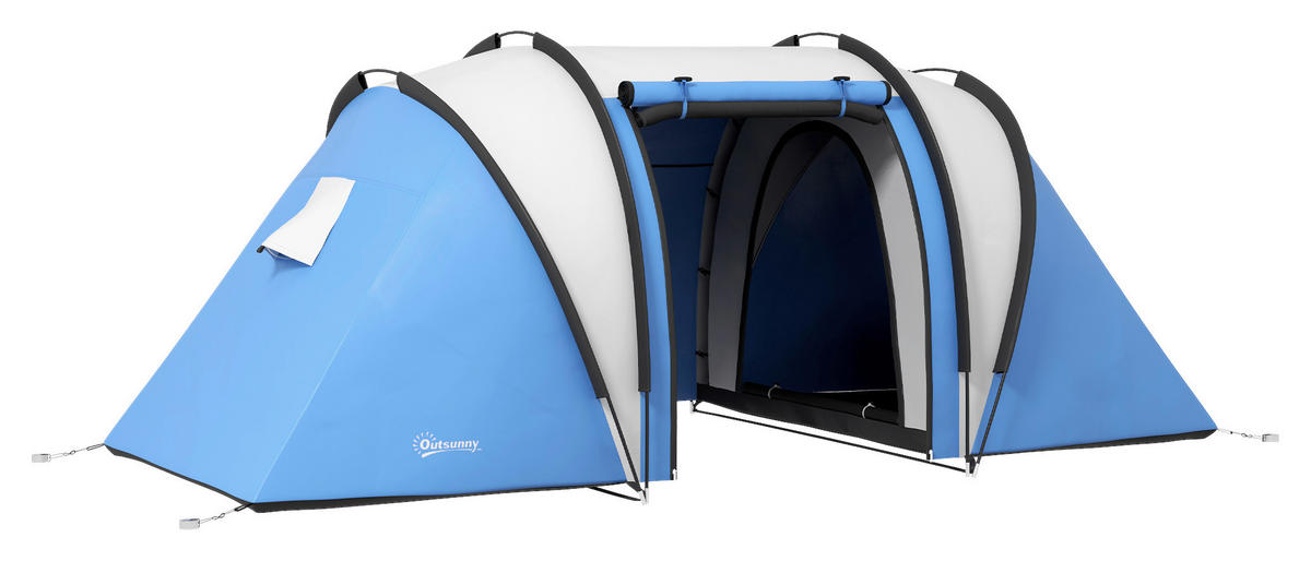 Outsunny Tunnelzelt B/H/L: ca. 220x180x450 cm Tunnelzelt - blau (450,00/220,00/180,00cm) - Outsunny