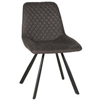 Stuhl Emily anthrazit Microfaser B/H/T: ca. 51x87x63 cm Emily - schwarz/anthrazit (51,00/87,00/63,00cm)