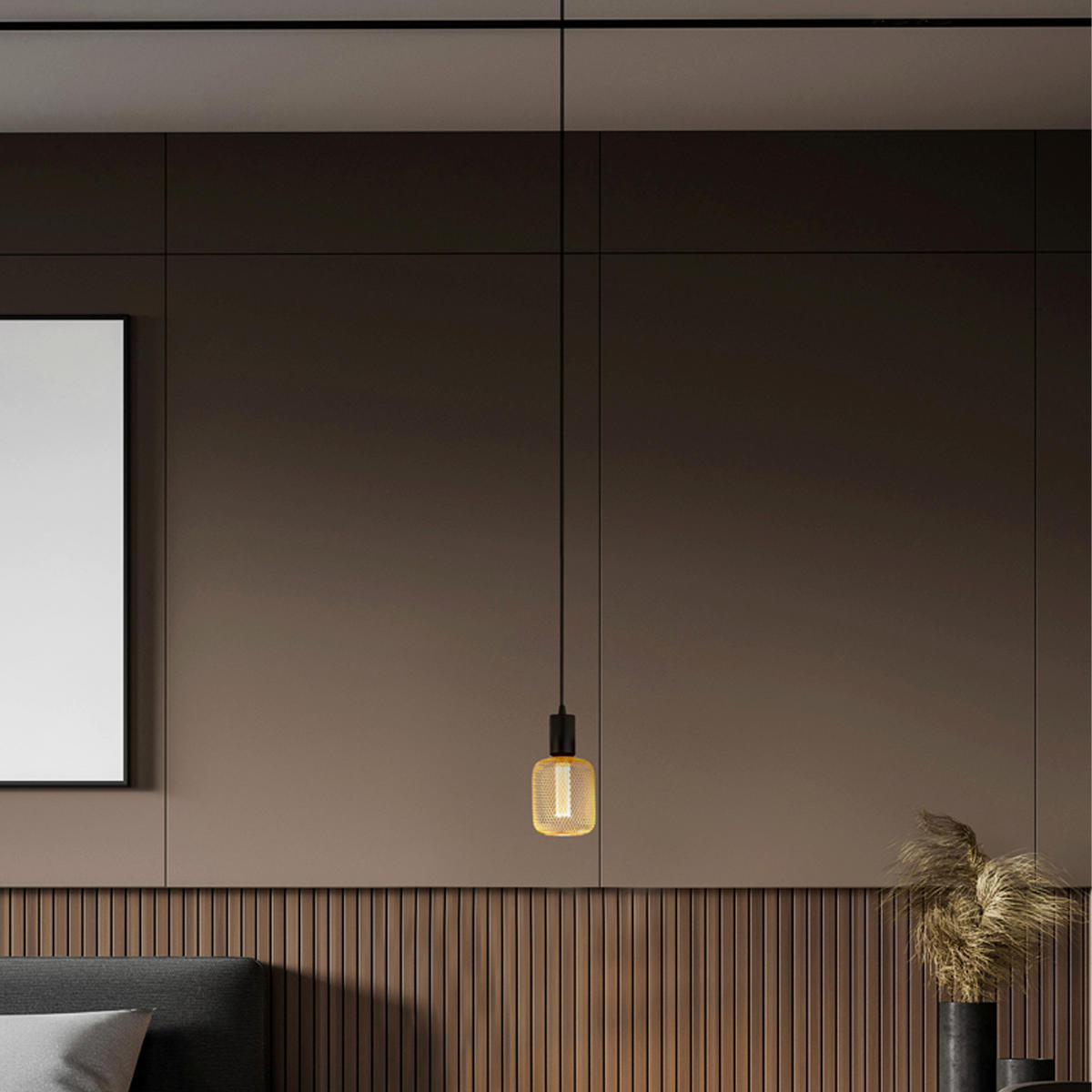 Searchlight Pendelleuchte schwarz Stahl B/H/L/D: ca. 10x150x10x10 cm E27 1 Brennstellen Squiggle - schwarz (10,00/10,00/150,00cm) - Searchlight