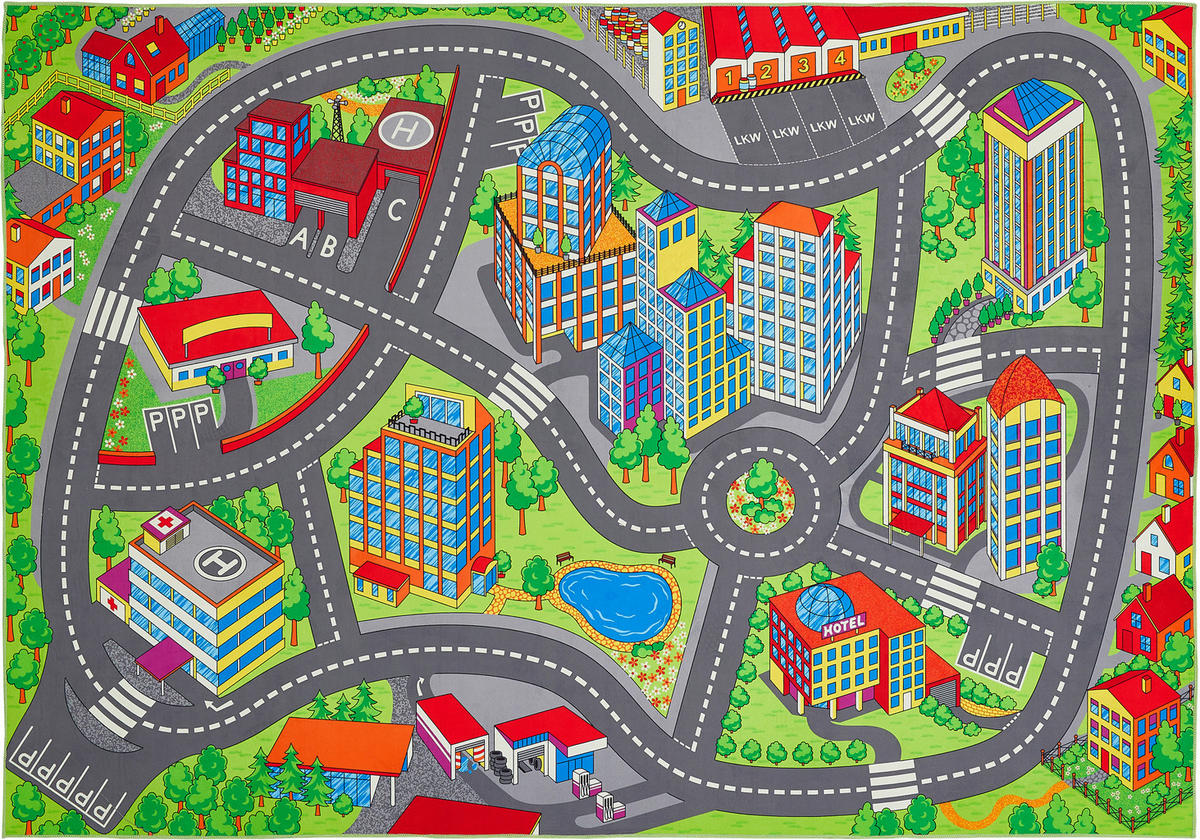 Andiamo Kinderteppich bunt B/L: ca. 100x150 cm Teppich_Spielstraße 100x150cm multi - bunt (100,00/150,00cm) - Andiamo