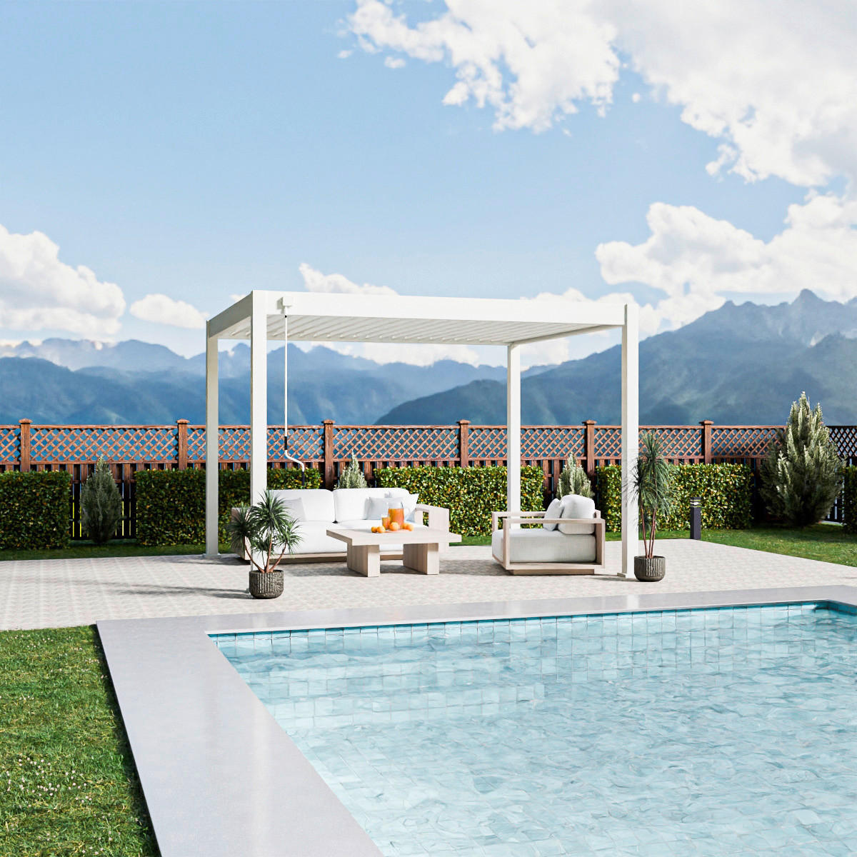 PergoLine Pergola Trumpf weiß Aluminium B/H/L: ca. 360x255x300 cm Trumpf - weiß (300,00/360,00/255,00cm) - PergoLine