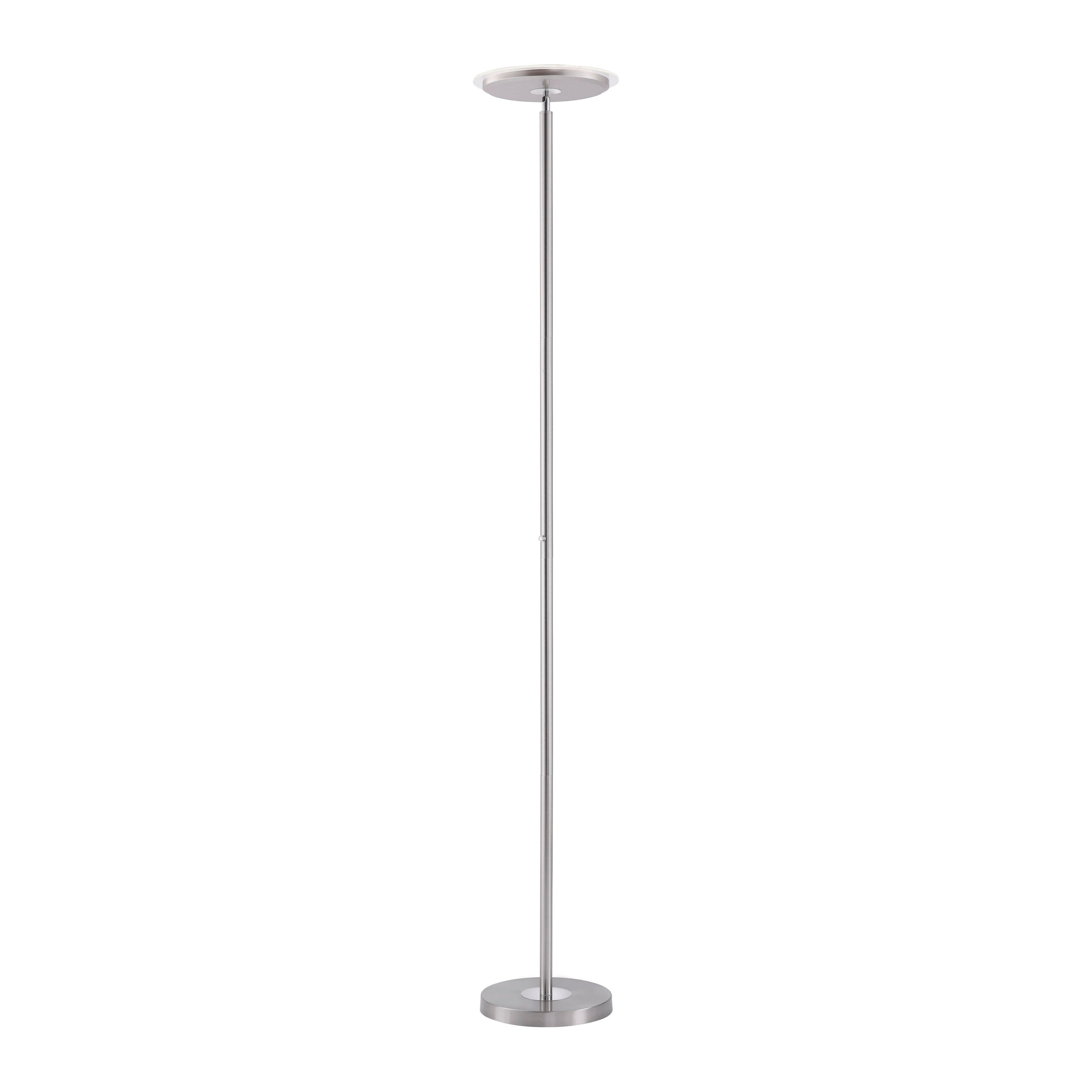 Just Light LED-Deckenfluter HANS 11729-55 stahlfarbig Eisen Kunststoff H/D: ca. 181x30 cm 1 Brennstellen