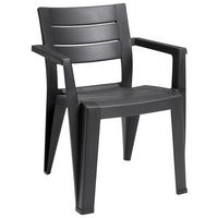 Keter Stapelstuhl Julie Graphit Kunststoff B/H/L: ca. 58x79x62 cm Julie - Graphit (62,00/58,00/79,00cm) - Keter