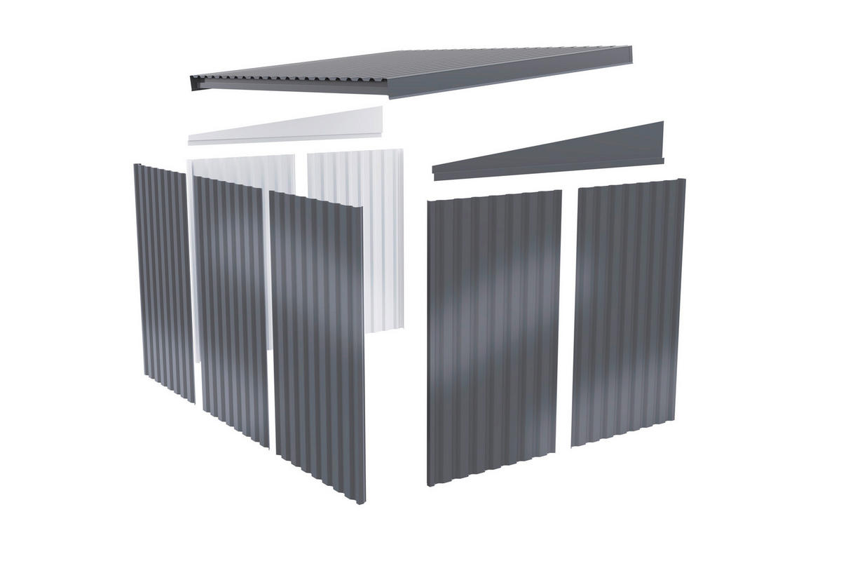 Karibu Gartenhaus IIndra 2,5 grau B/H/T: ca. 206x213x289 cm IIndra 2,5 - grau (206,00/213,00/289,00cm) - Karibu