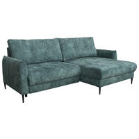 Ecksofa Polis lagunen blau Microfaser B/H/T: ca. 221x94x142 cm Polis - lagunen blau/schwarz (221,00/94,00/142,00cm)