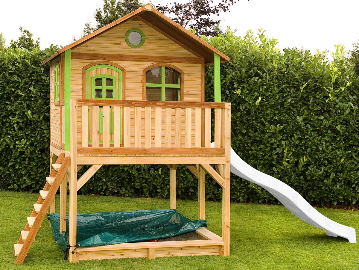 AXI Spielhaus Marc braun B/H/L: ca. 432x293x212 cm Marc - braun/weiß (212,00/432,00/293,00cm) - AXI
