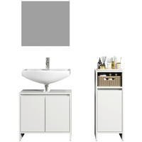Badezimmer-Set Basix weiß matt grau B/H/T: ca. 107x164x28 cm Basix - weiß/grau (107,00/164,00/28,00cm) - Trendteam