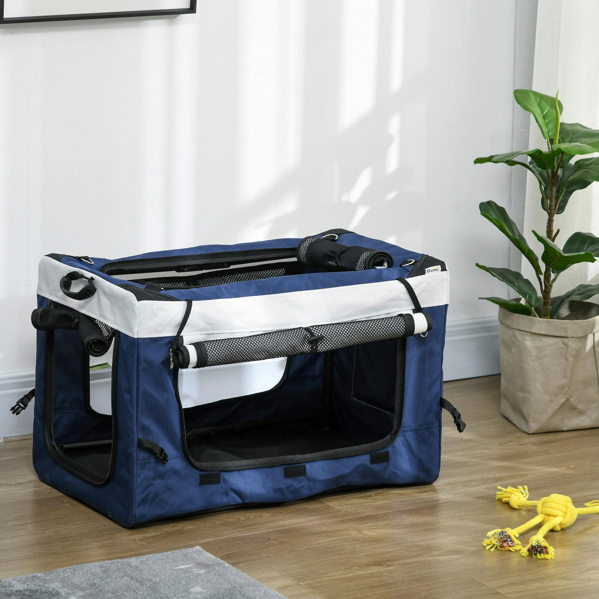 PawHut Hunde-Zubehör blau Polyester B/H/L: ca. 58x81x97,5 cm Hundebuggy - blau (97,50/58,00/81,00cm) - PawHut