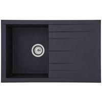 Respekta Einbauspüle Houston 80 x 50 S schwarz Mineralite B/H/T: ca. 80x21x50 cm Houston 80 x 50 S - schwarz (80,00/21,00/50,00cm) - Respekta